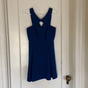Blue BCBGeneration dress with fun cutout detail above the bust area, size 0
